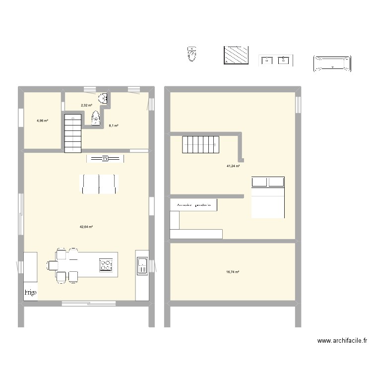 maison finale V2. Plan de 6 pièces et 116 m2