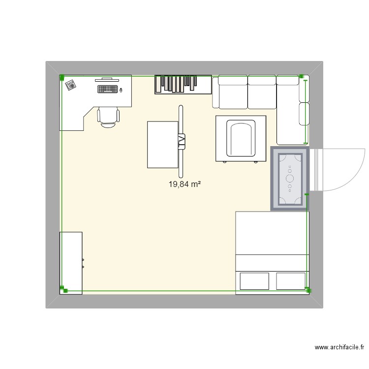 kylian59. Plan de 1 pièce et 20 m2