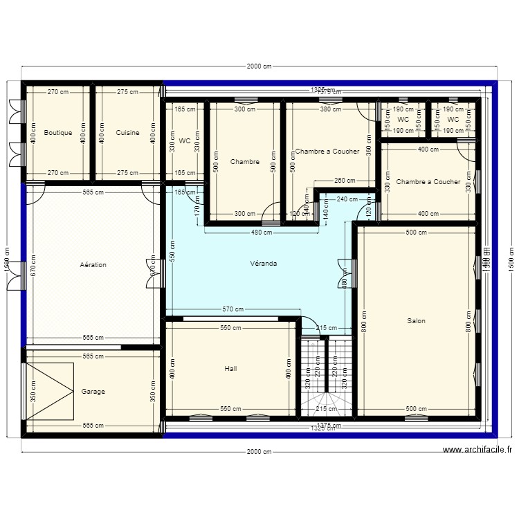 Plan de Terrain 20mx15m Client 36 11 05 25. Plan de 15 pièces et 261 m2