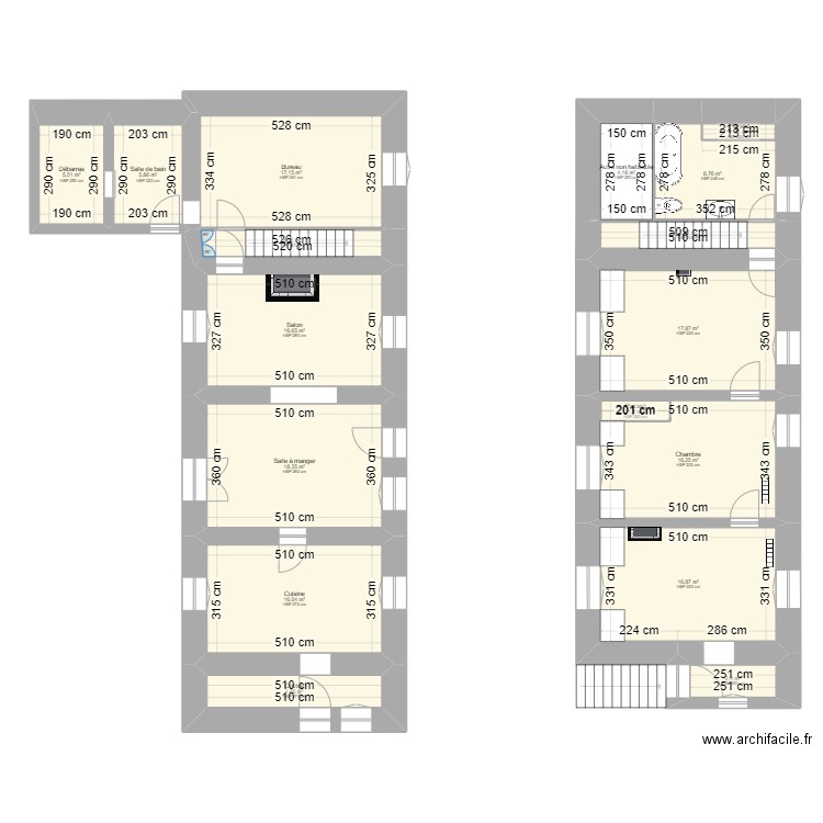 Emreainville plans archifacile. Plan de 17 pièces et 162 m2