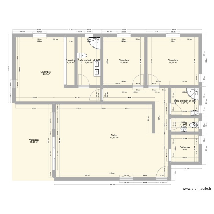 Jessica. Plan de 10 pièces et 122 m2