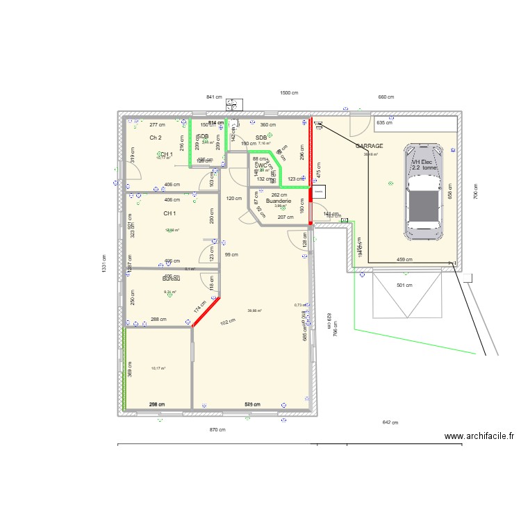 tour du crieu elec. Plan de 12 pièces et 138 m2