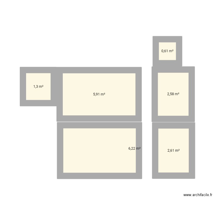 Chauvin. Plan de 6 pièces et 19 m2