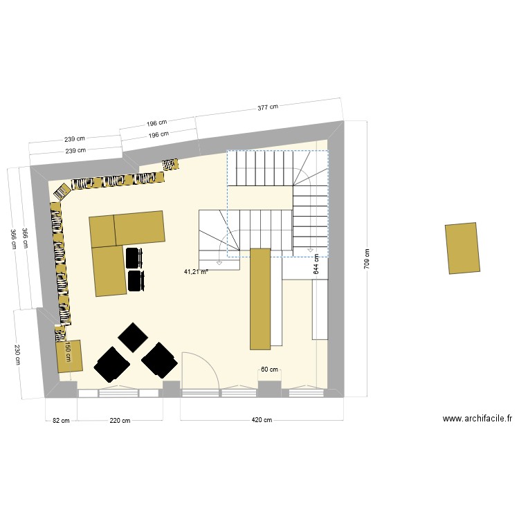 Saint matré. Plan de 1 pièce et 41 m2