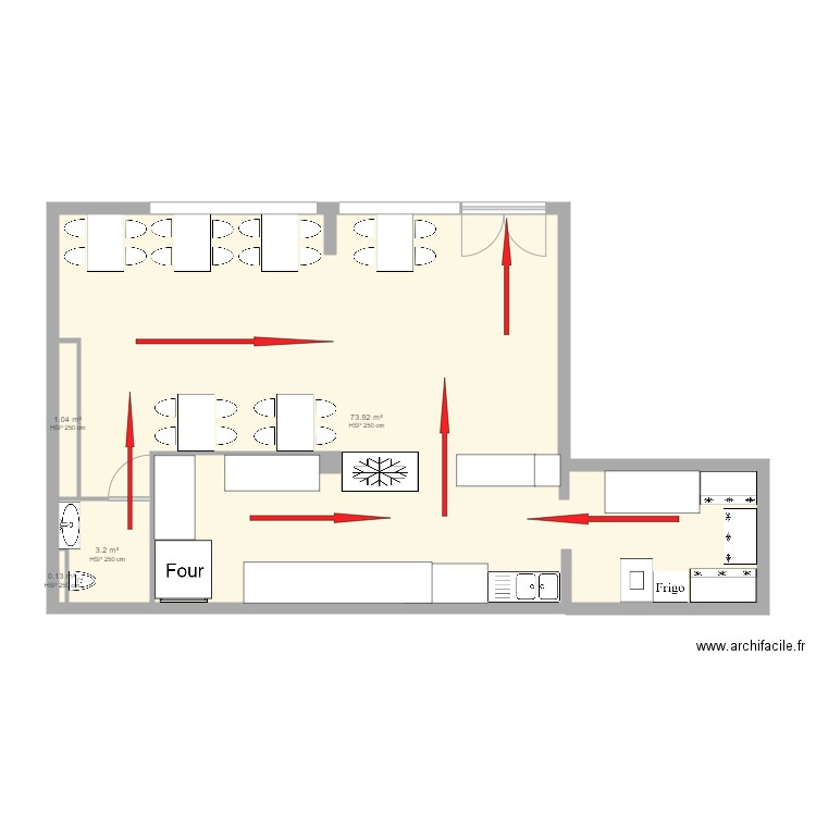 GRILL ANTALYA HALLUAIN. Plan de 4 pièces et 78 m2