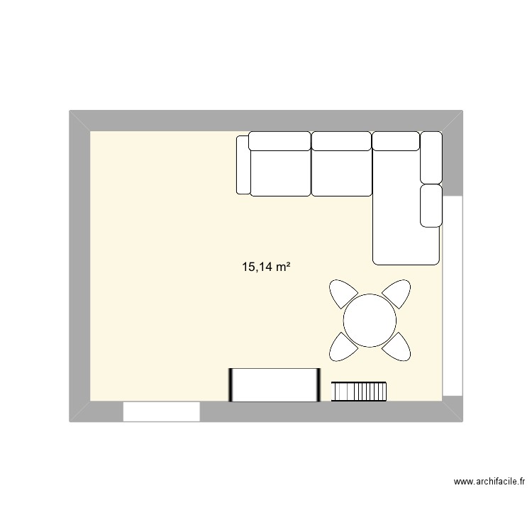 Apt. Plan de 1 pièce et 15 m2