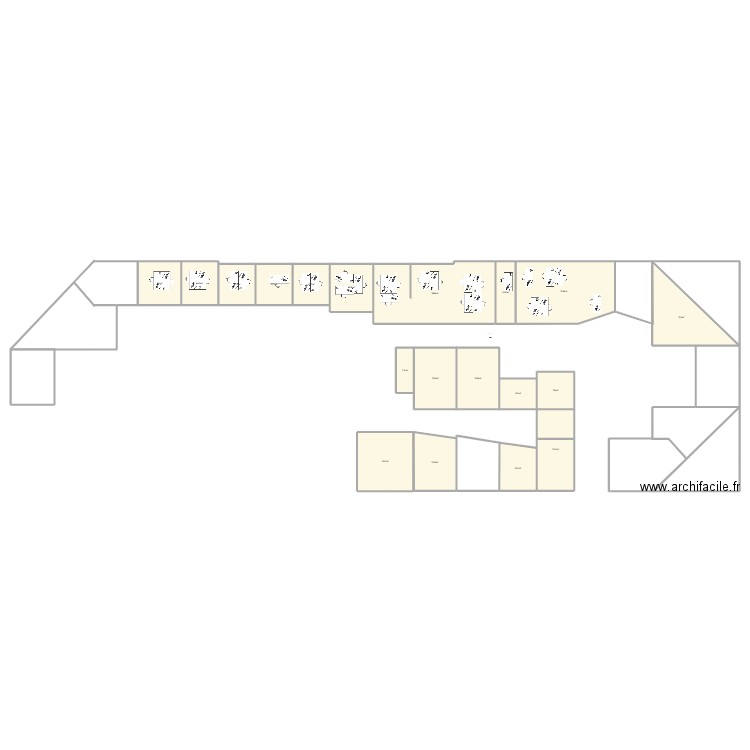 Bureau. Plan de 19 pièces et 429 m2