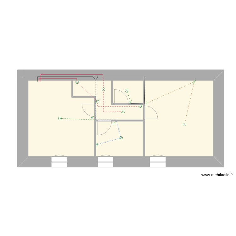 tranche 2_ etage_éclairage. Plan de 1 pièce et 47 m2