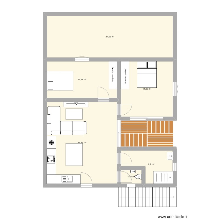 plan 2. Plan de 6 pièces et 93 m2