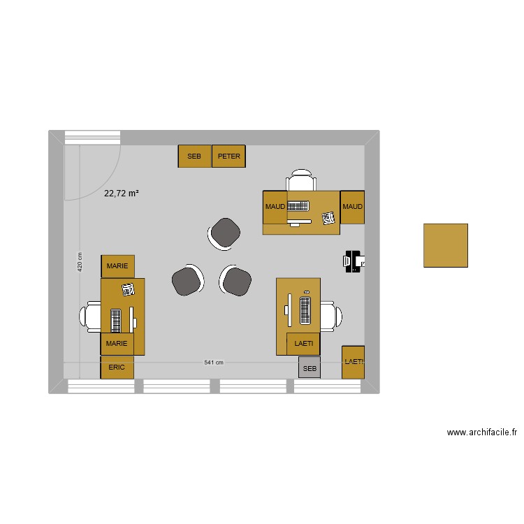 bureau 0112. Plan de 1 pièce et 23 m2