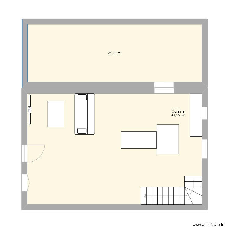 PROJET MAISON LES SABLES. Plan de 2 pièces et 63 m2