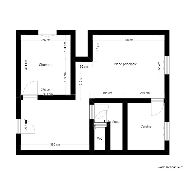 G BOISSIER. Plan de 5 pièces et 45 m2