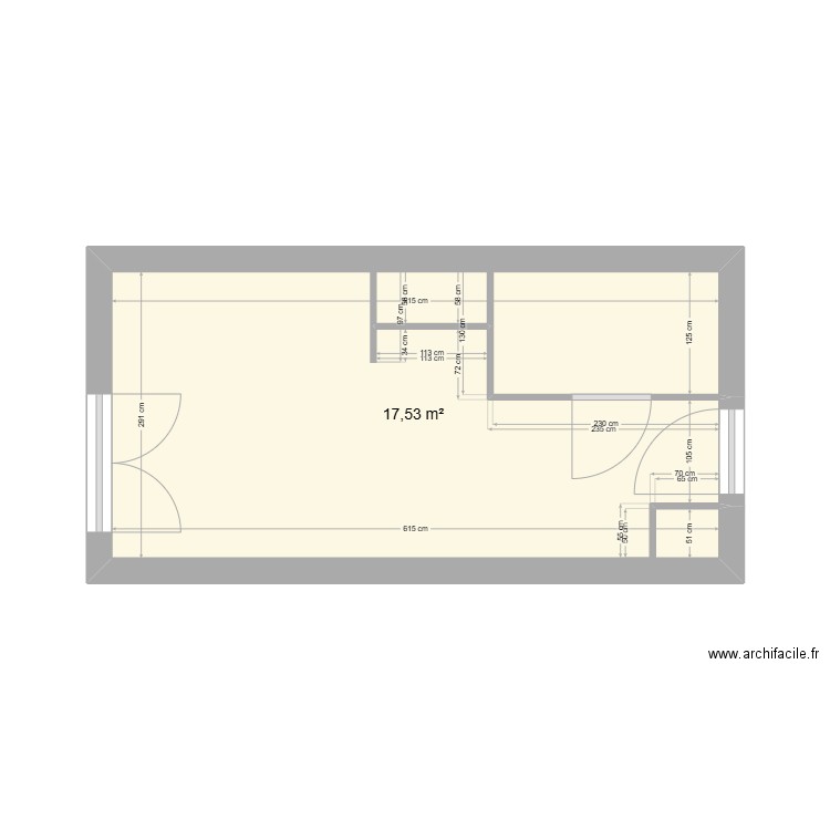 Manon. Plan de 1 pièce et 18 m2