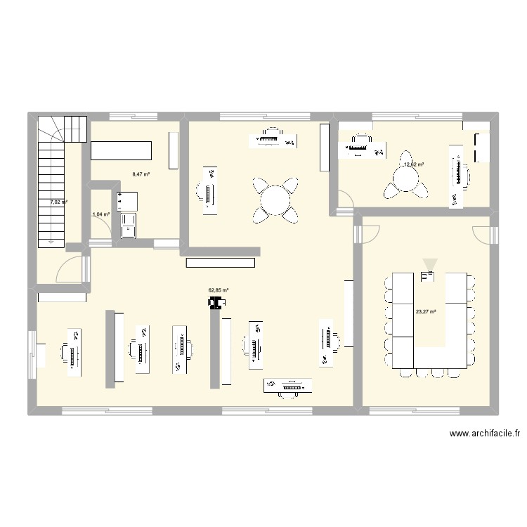 Plan ARDIE 47 mobilier. Plan de 6 pièces et 115 m2