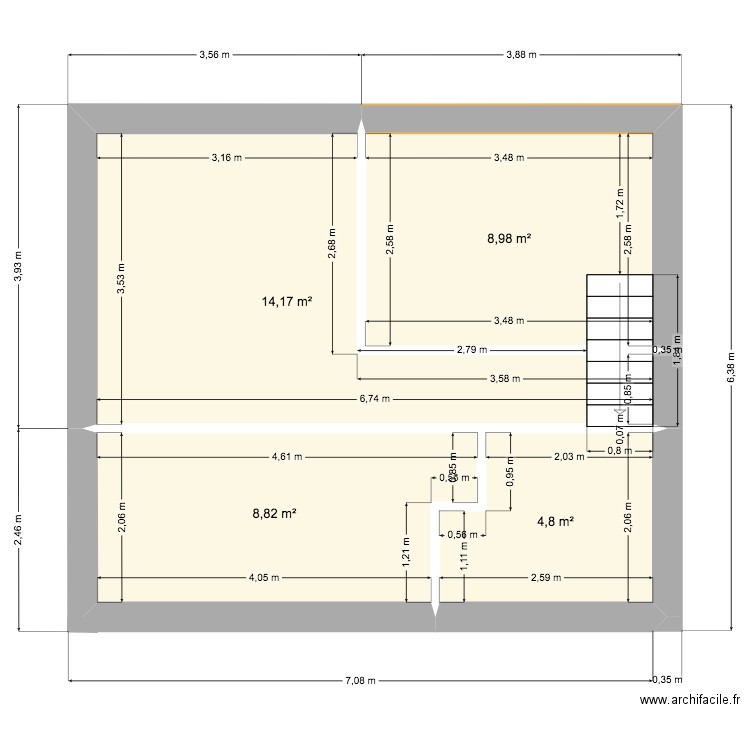 ISMAILI. Plan de 4 pièces et 37 m2