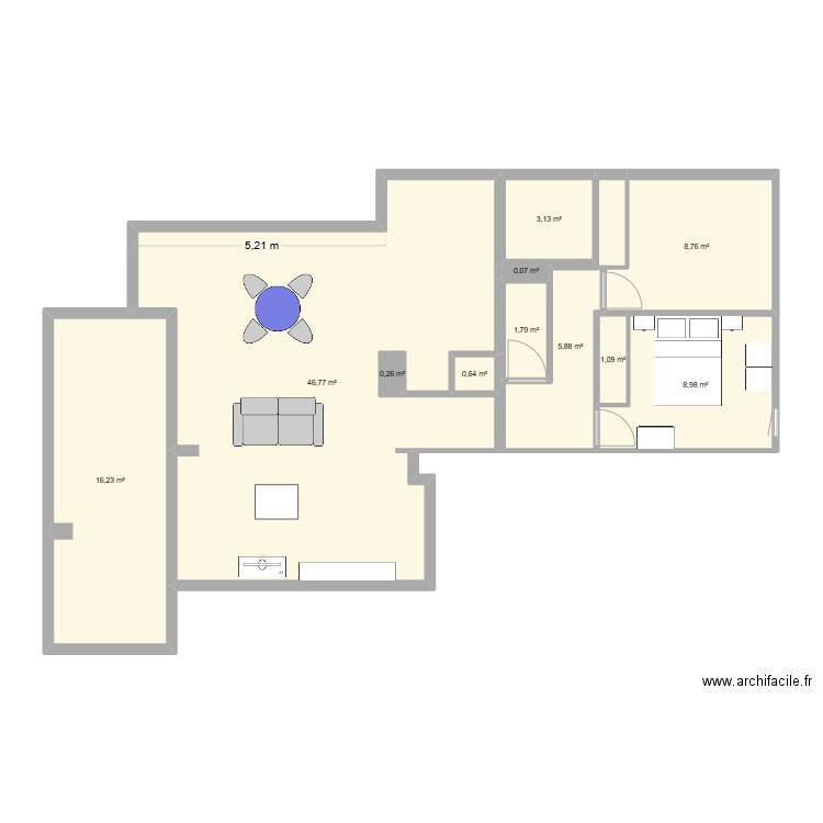 Plan appartement Fontfrede. Plan de 11 pièces et 94 m2