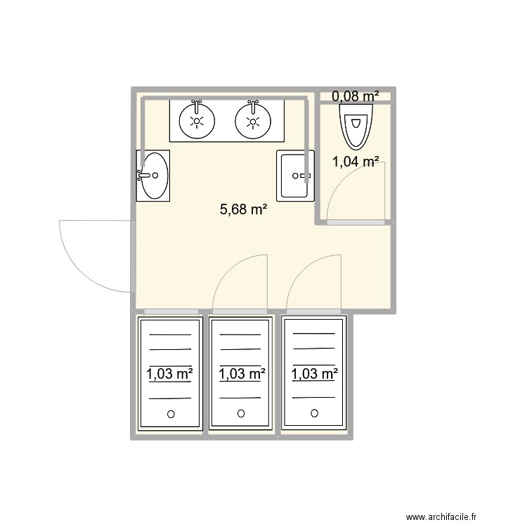 bez. Plan de 6 pièces et 10 m2