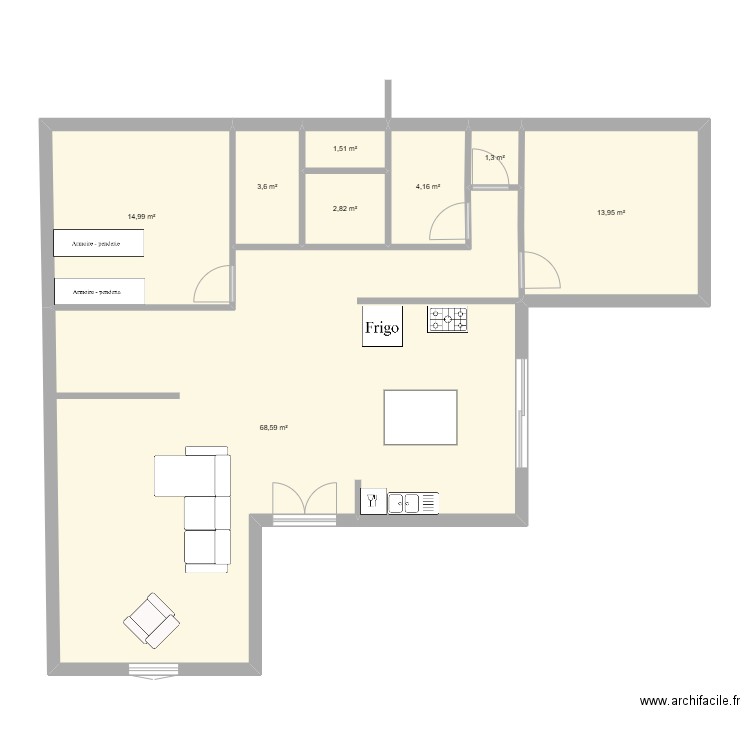 OLYMPE 2. Plan de 8 pièces et 111 m2