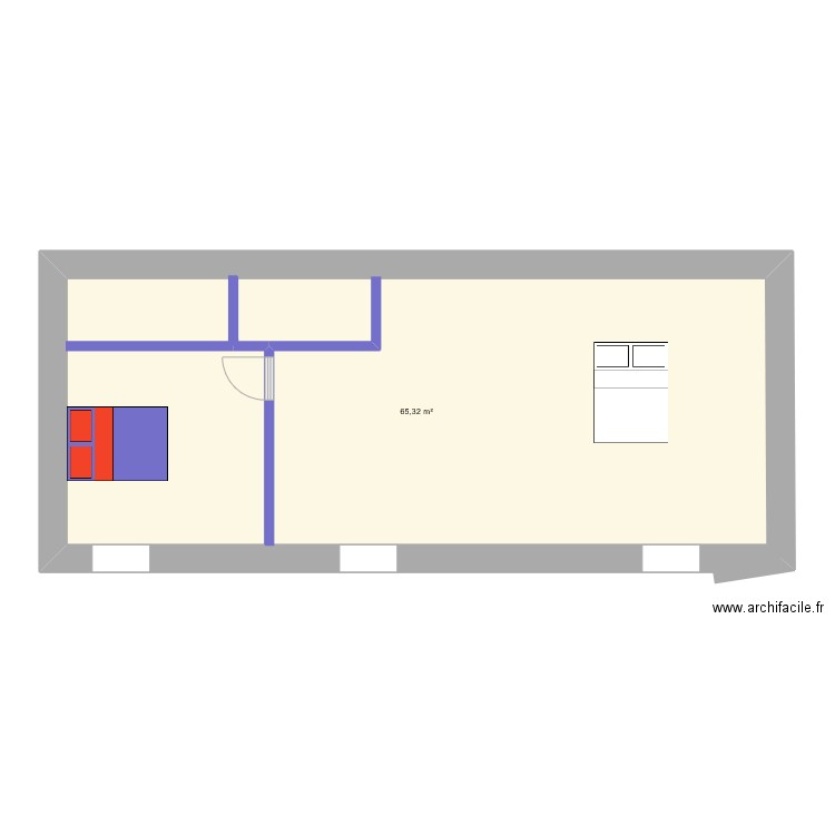 Maison Caluire R+1. Plan de 1 pièce et 65 m2