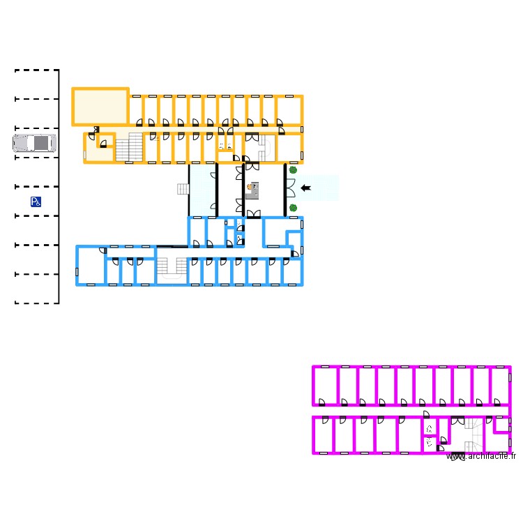 MDS Gonesse. Plan de 33 pièces et 143 m2