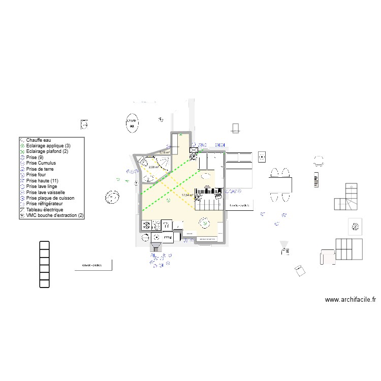 BOITE 1. Plan de 3 pièces et 20 m2