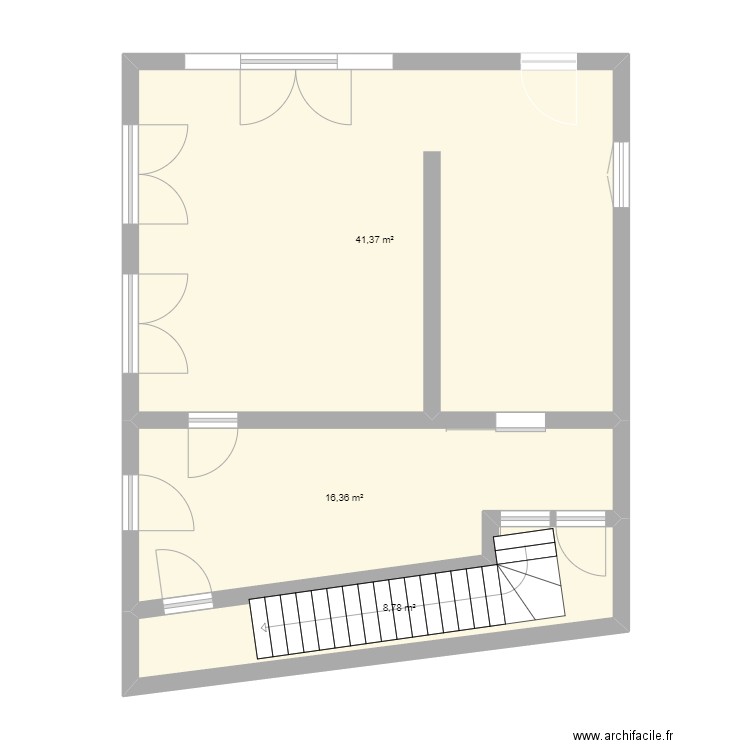 cuisine 1. Plan de 3 pièces et 67 m2