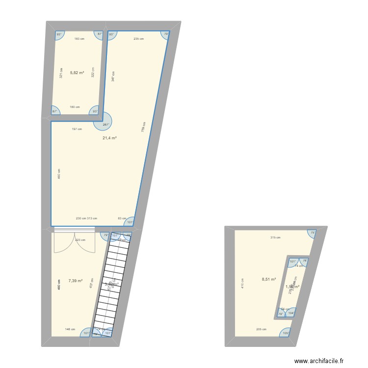 Bracke . Plan de 6 pièces et 50 m2