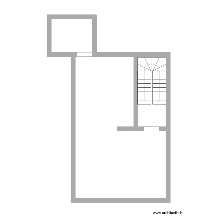 appartement 1 er etage. Plan de 2 pièces et 12 m2