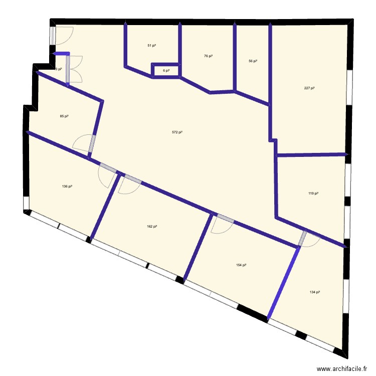 3000 Alexandra 2. Plan de 13 pièces et 166 m2