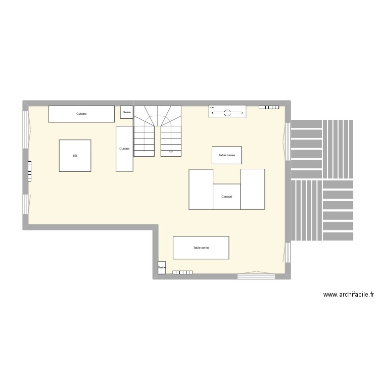 Maison. Plan de 1 pièce et 57 m2