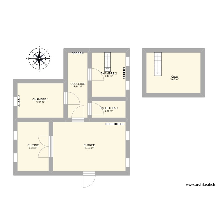 Maison mission 1. Plan de 7 pièces et 53 m2