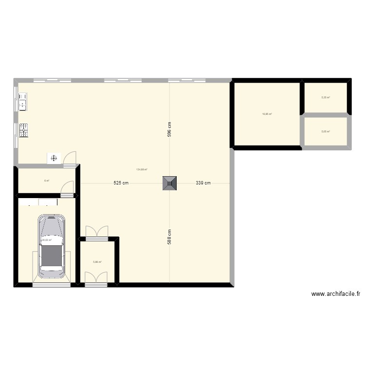 Plan maison. Plan de 7 pièces et 194 m2