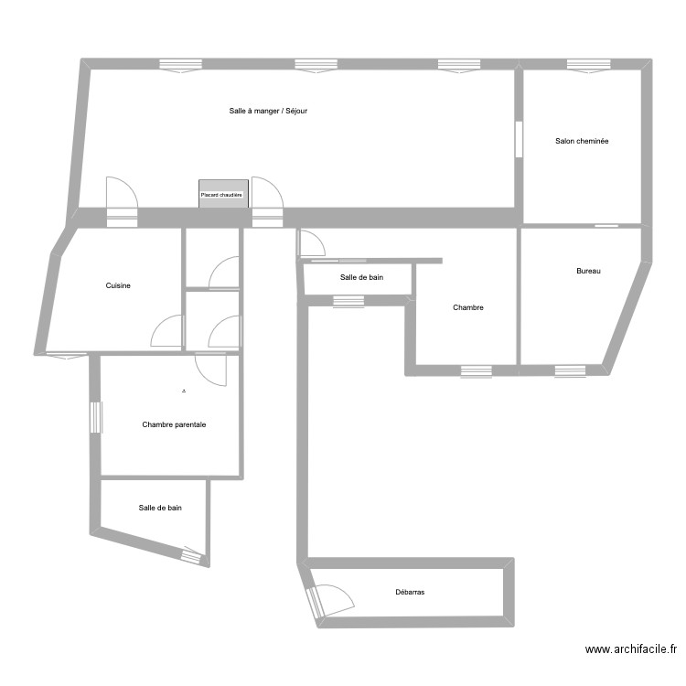 Appartement Louis Blanc. Plan de 2 pièces et 18 m2