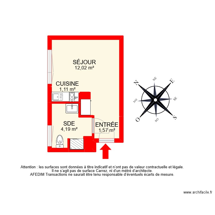 BI 21695. Plan de 6 pièces et 31 m2