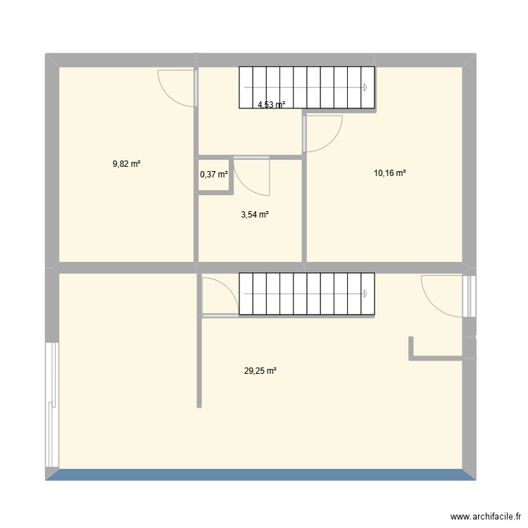 nini. Plan de 6 pièces et 58 m2