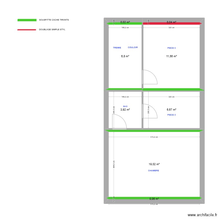 MARCELLIN MORMOIRON. Plan de 8 pièces et 48 m2