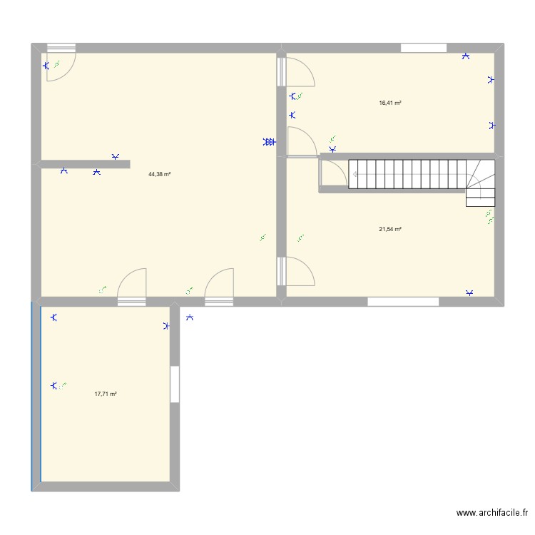 rez de ch... Plan de 4 pièces et 100 m2