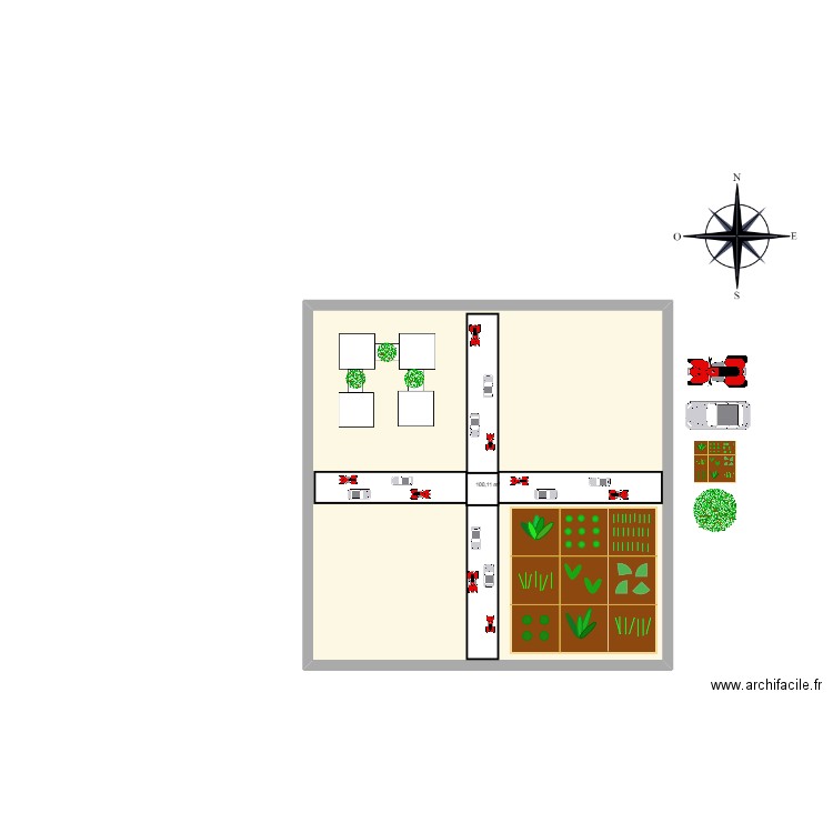 plan . Plan de 1 pièce et 100 m2