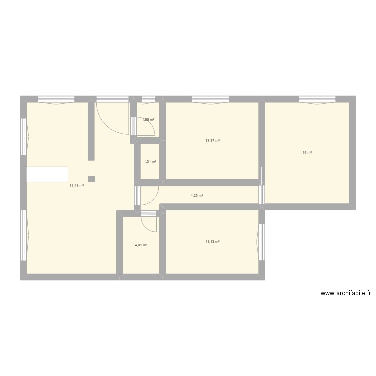 maison pech. Plan de 8 pièces et 83 m2