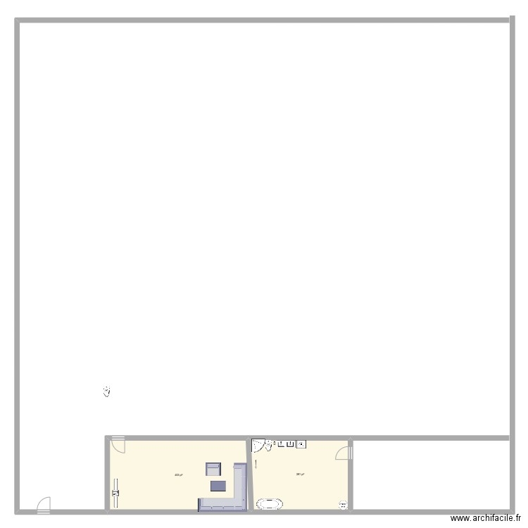 maison. Plan de 2 pièces et 63 m2