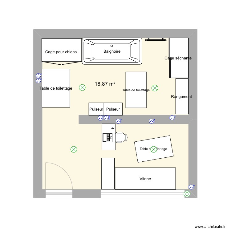 Salon La Canicherie. Plan de 1 pièce et 19 m2