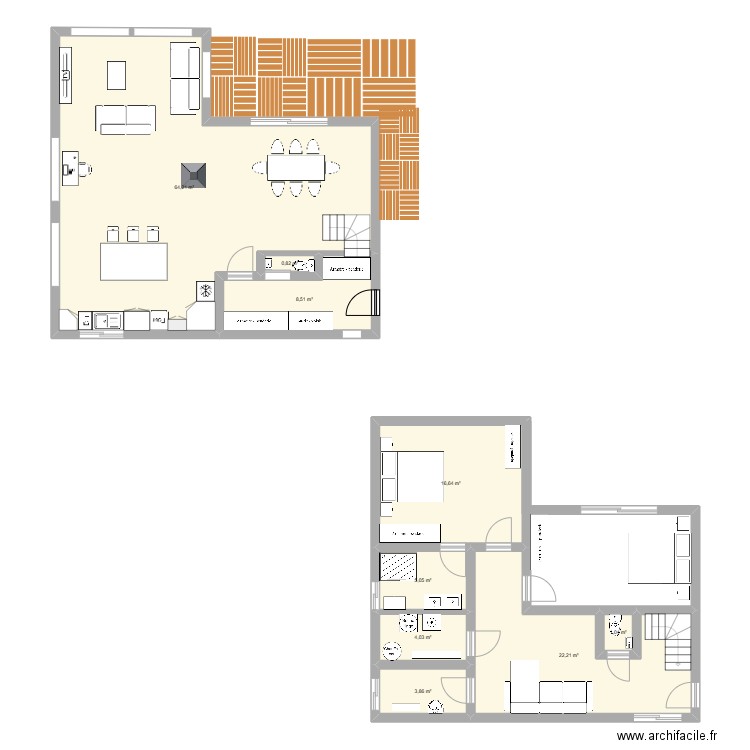 chalet st donat - version 2. Plan de 9 pièces et 126 m2