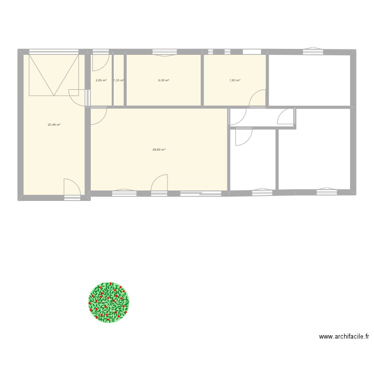 Maison Lyon 2. Plan de 6 pièces et 68 m2