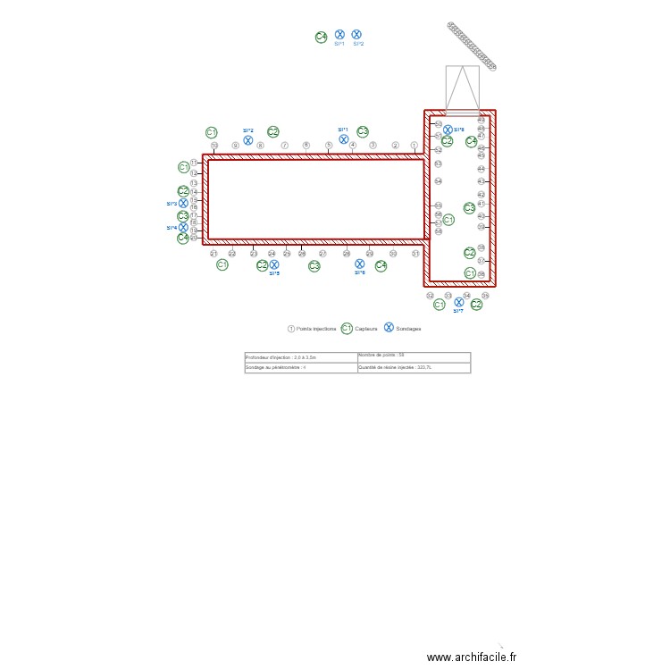 Maillard01. Plan de 1 pièce et 56 m2