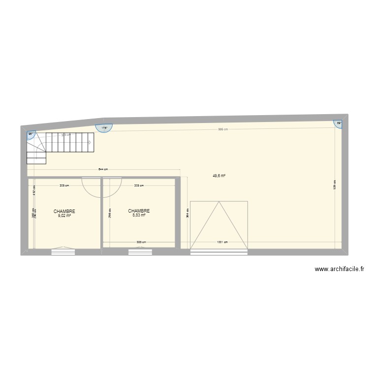 SODDES. Plan de 3 pièces et 67 m2