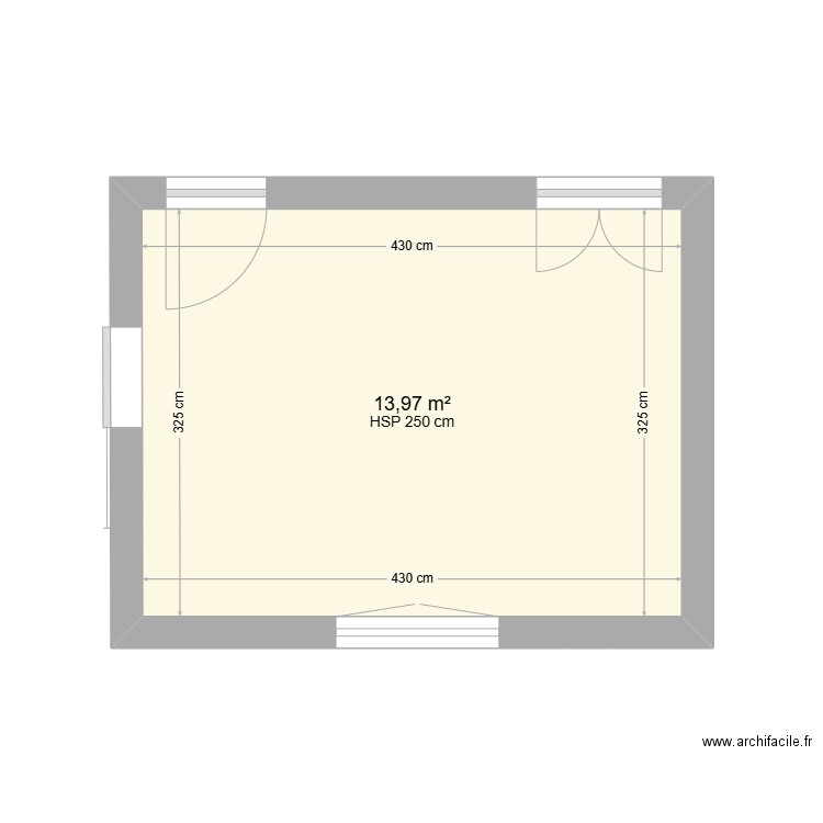 Chambre 1. Plan de 1 pièce et 14 m2