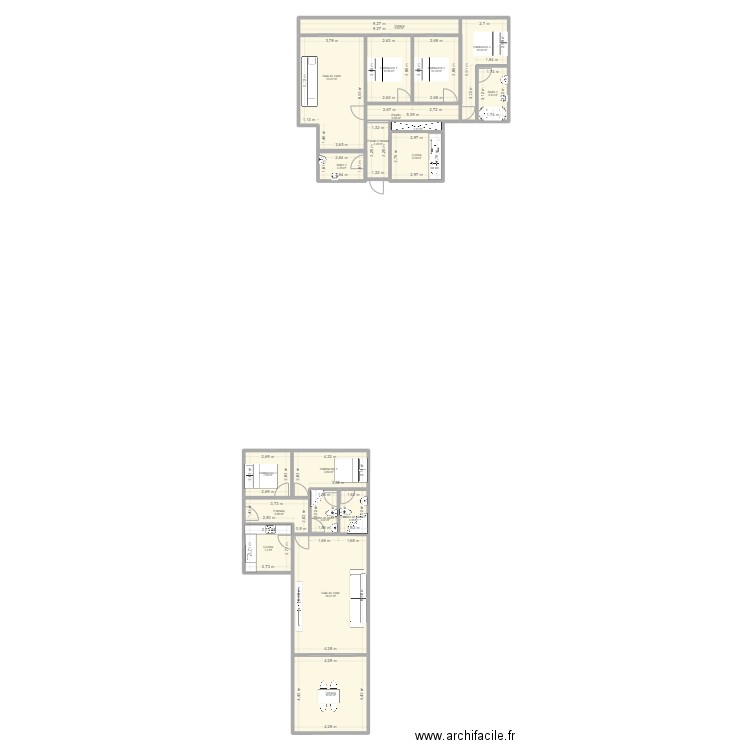 PLANO DE PLANTA DAVID. Plan de 19 pièces et 177 m2