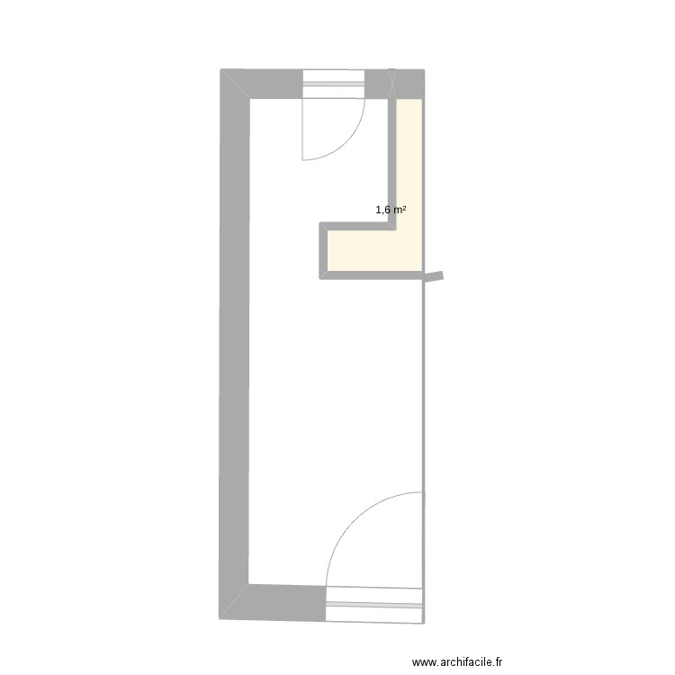 mimim. Plan de 1 pièce et 2 m2