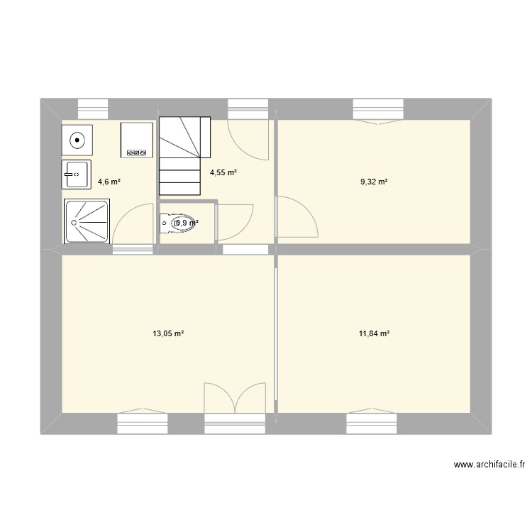 st martin de L. Plan de 6 pièces et 44 m2