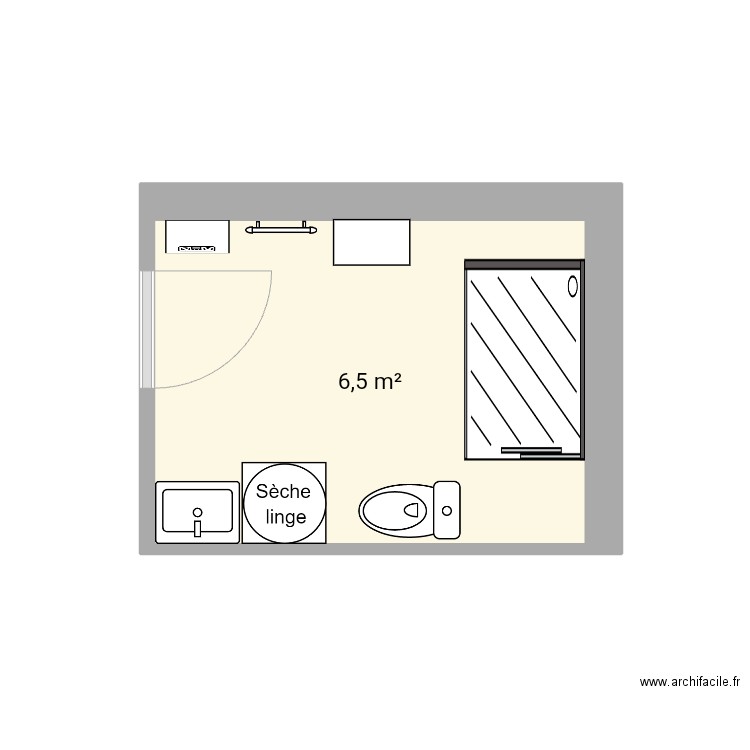 salle de bains. Plan de 1 pièce et 7 m2